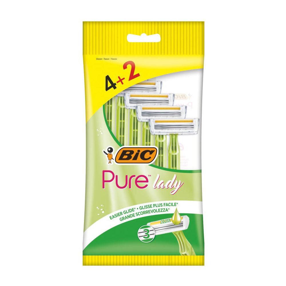 Bic Manual Shaver Pure Lady Razors 4 + 2 / 6 Pieces - Karout Online -Karout Online Shopping In lebanon - Karout Express Delivery 