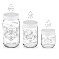 Hane Retro Storage Jar Set 3 Sizes - Karout Online -Karout Online Shopping In lebanon - Karout Express Delivery 