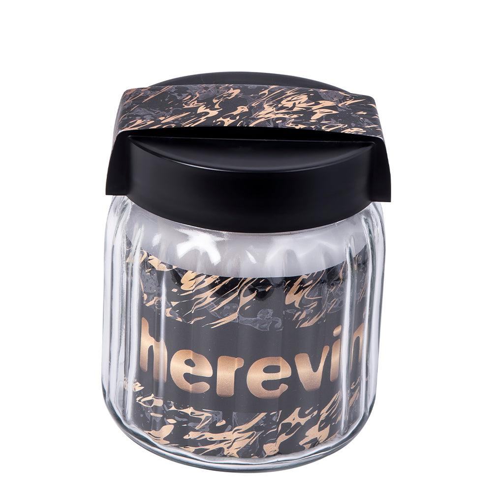 Herevin Jar - Yellow Black Marble / 1Lt - Karout Online -Karout Online Shopping In lebanon - Karout Express Delivery 