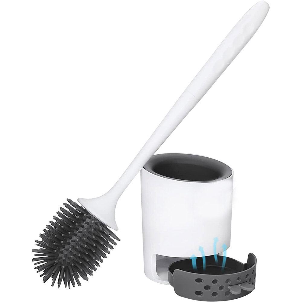 Yakut Silicone Toilet Brush and Container with Quick Drying Holder Set for Bathroom Toilet - Karout Online -Karout Online Shopping In lebanon - Karout Express Delivery 