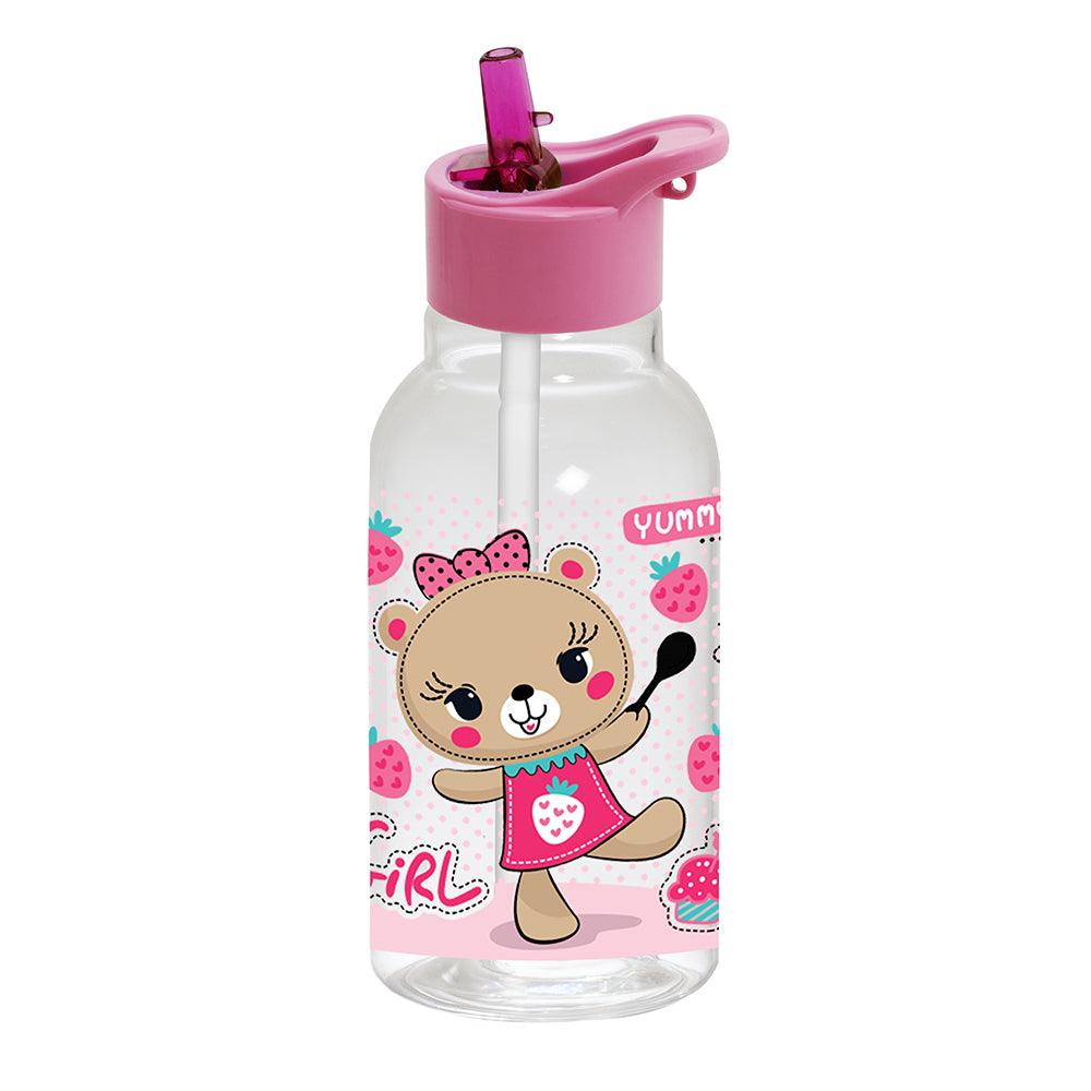 Herevin Decorated Water Bottle with Straw - Yummy - Karout Online -Karout Online Shopping In lebanon - Karout Express Delivery 