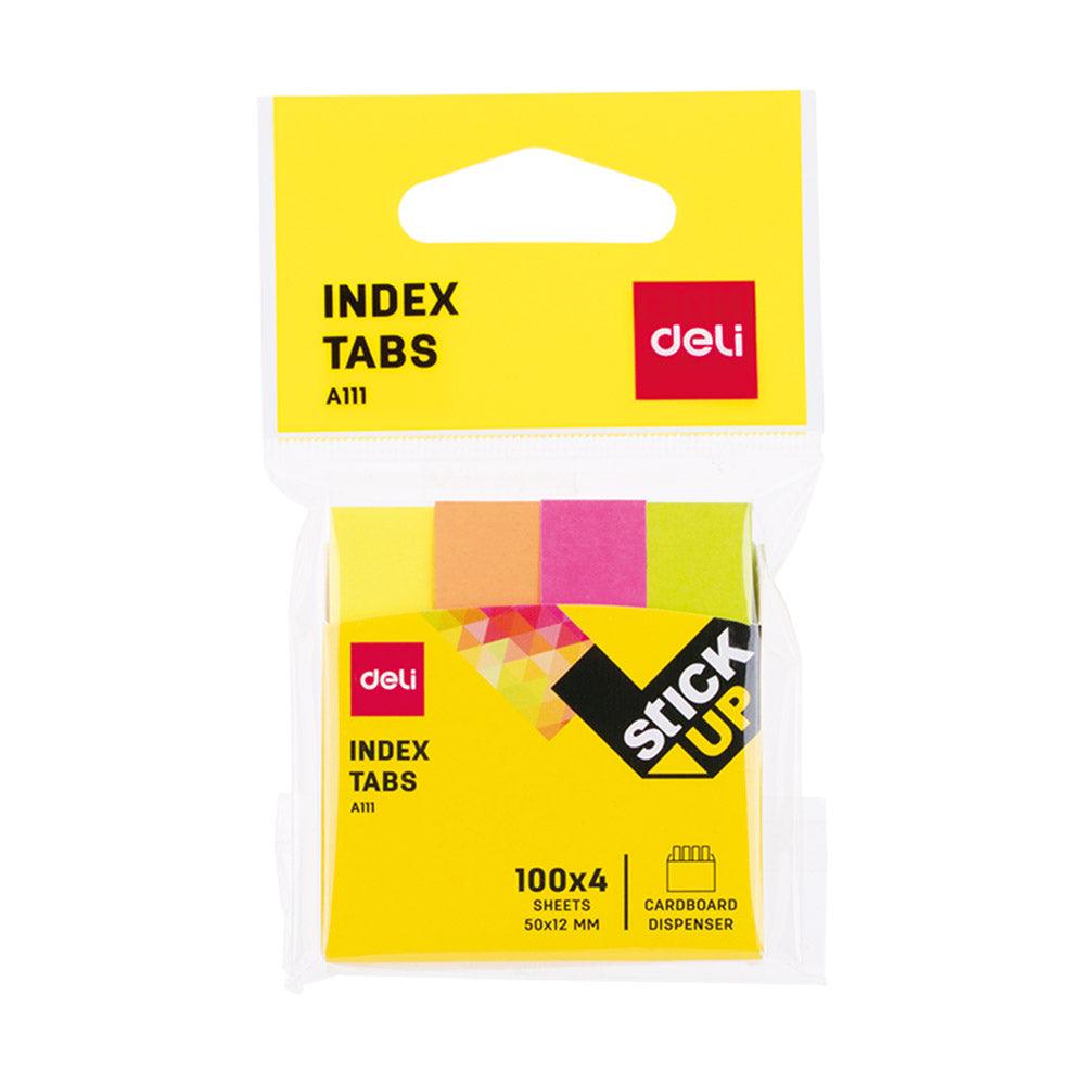 DELI A11102 Index Tabs 50 x 12 MM -400 sheet 4 Colors - Karout Online -Karout Online Shopping In lebanon - Karout Express Delivery 