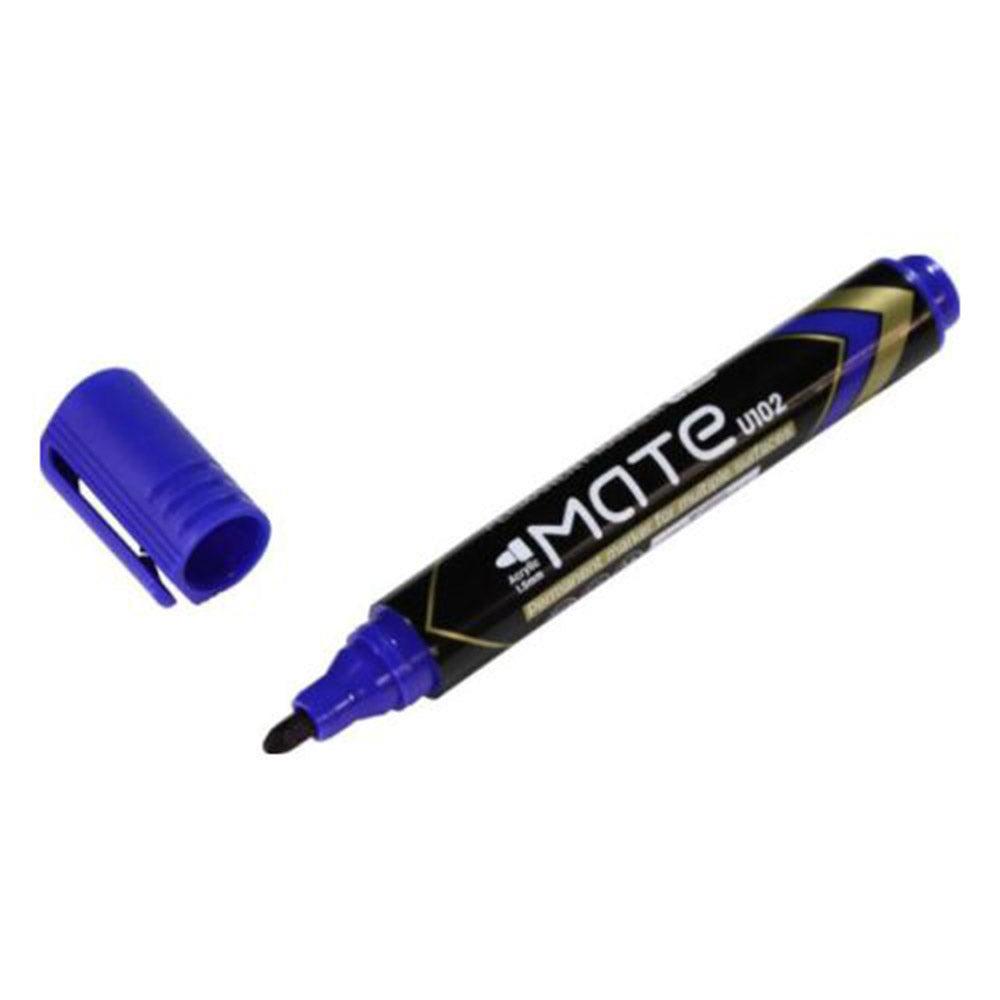 Deli U10230  Mate Permanent Marker  1.5 mm Blue - Karout Online -Karout Online Shopping In lebanon - Karout Express Delivery 
