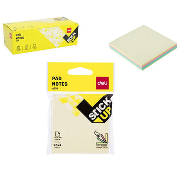 Deli EA01802 Sticky Notes 76×76 mm 100 sheets 4 colors - Karout Online -Karout Online Shopping In lebanon - Karout Express Delivery 
