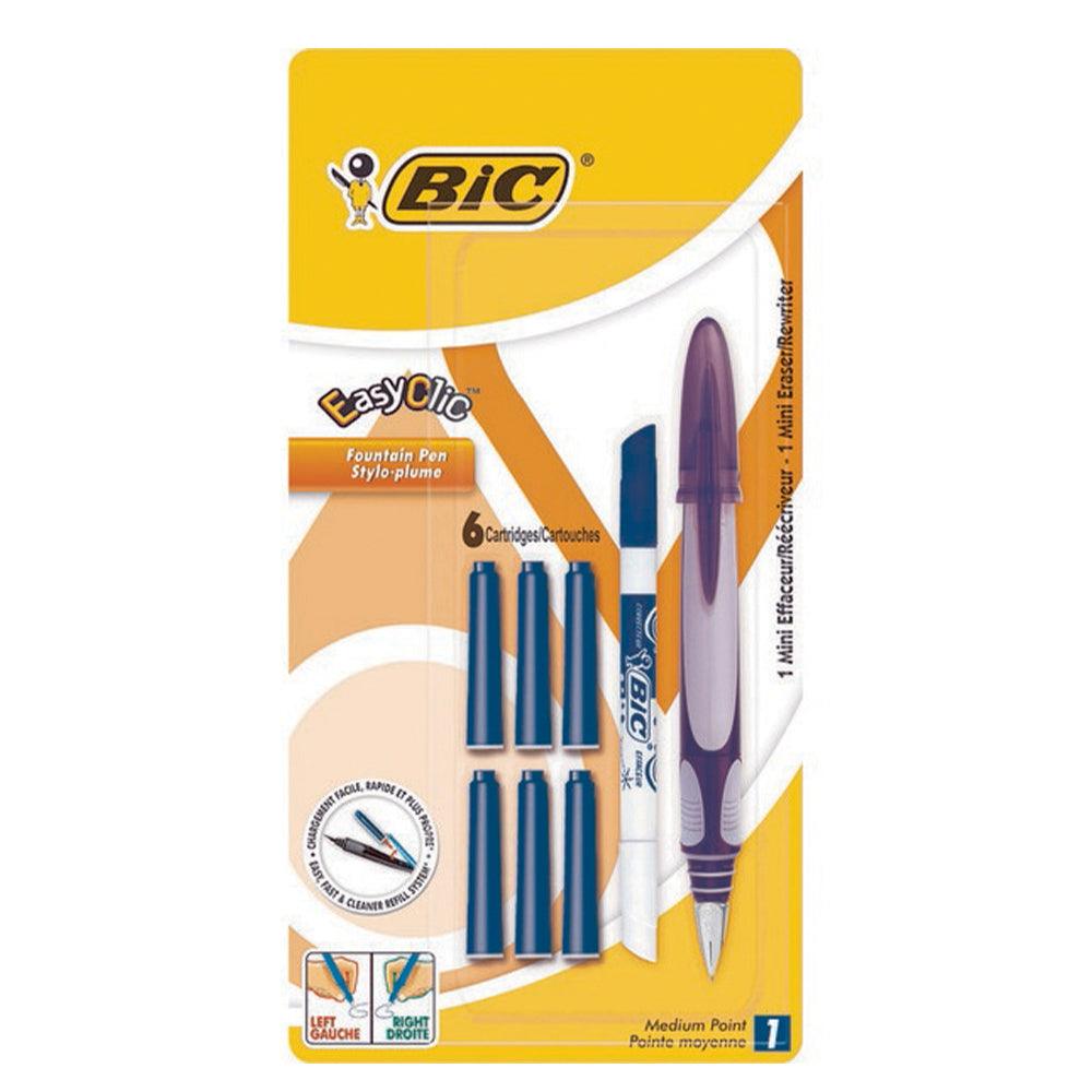 BIC Easy Clic Refillable Stylo Pen + 6 ink cartridges + Mini Pic Bic - Karout Online -Karout Online Shopping In lebanon - Karout Express Delivery 