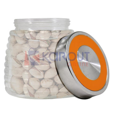Round Glass Jar With Stainless Cover / J-55 Th813Y Home & Kitchen