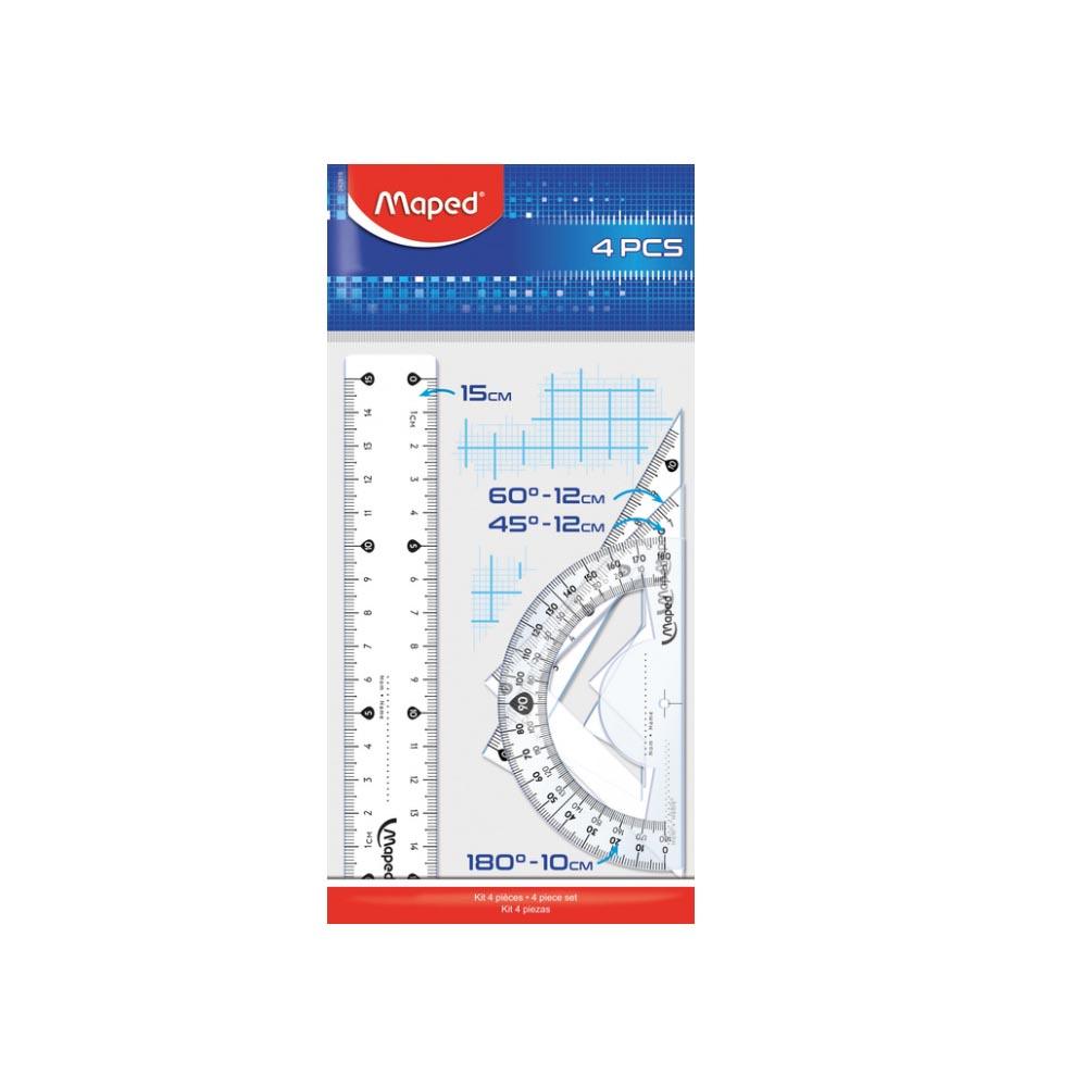 Maped Ruler 15cm Cristal Mini 4 Piece Set / 28158 - Karout Online -Karout Online Shopping In lebanon - Karout Express Delivery 