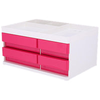 Deli EZ25040  4 Compartments & 4 Drawers Multipurpose Desktop Organizer pink - Karout Online -Karout Online Shopping In lebanon - Karout Express Delivery 