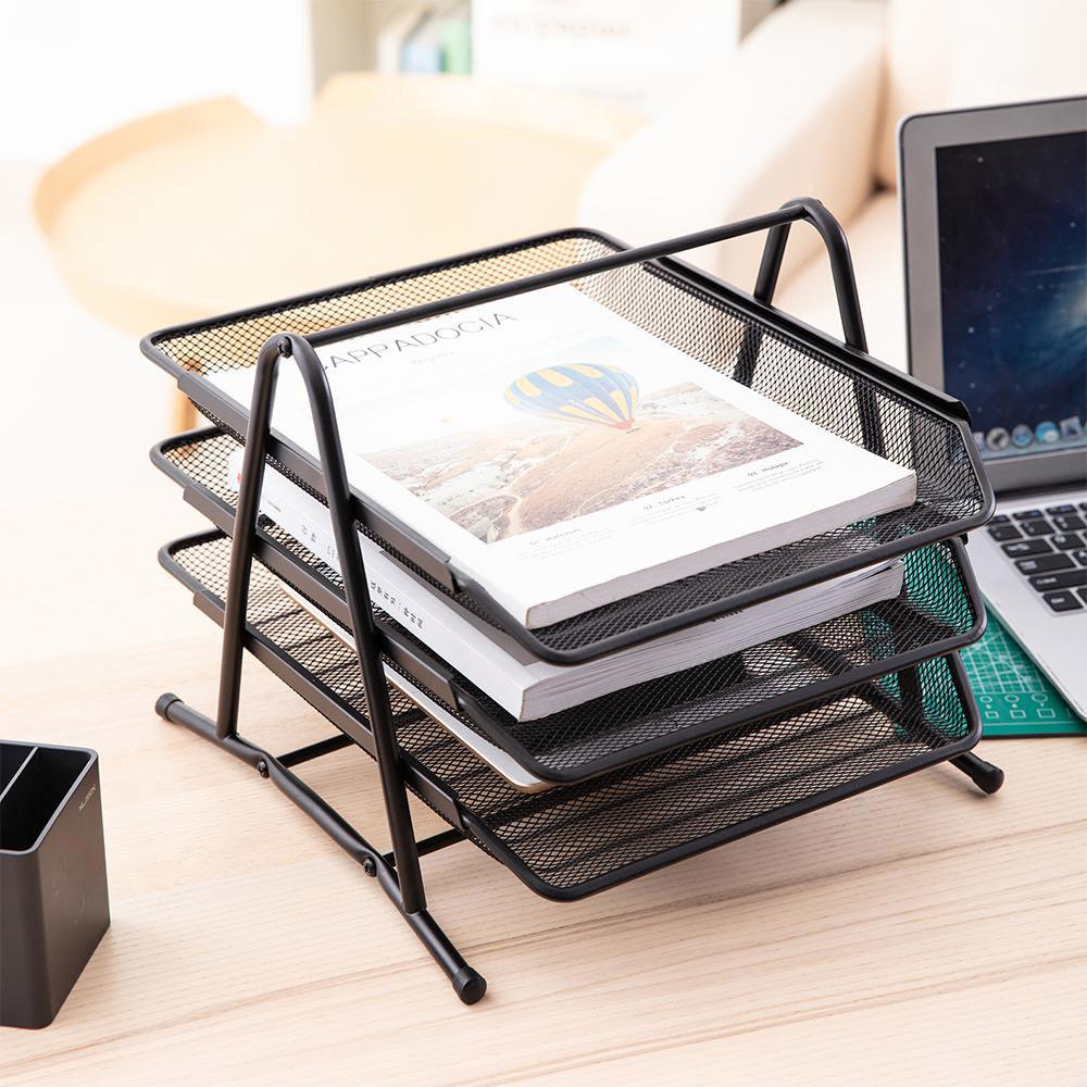 Deli E9181 3 Tier Document Tray Black - Karout Online -Karout Online Shopping In lebanon - Karout Express Delivery 