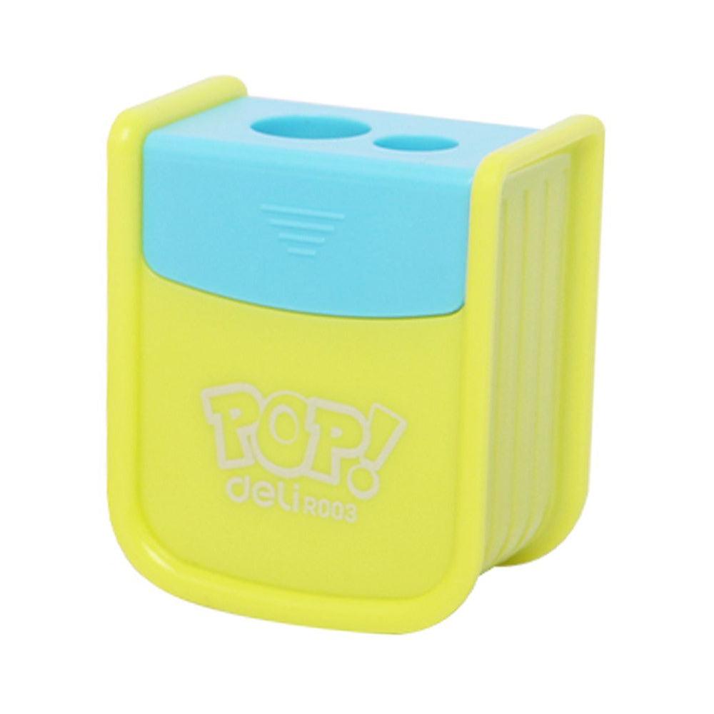 Deli R00302 Pencil  2-hole w/canister  Sharpener - Karout Online -Karout Online Shopping In lebanon - Karout Express Delivery 