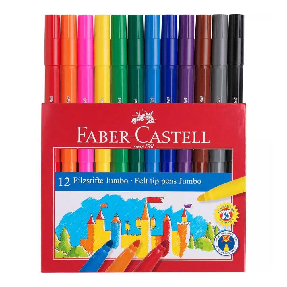 Faber Castell Cardboard Case Of 12 Thick Tip Castle Markers / 00697 - Karout Online -Karout Online Shopping In lebanon - Karout Express Delivery 