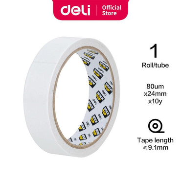 Deli E30407 Double Sided Tape 24mm x 10Y - Karout Online -Karout Online Shopping In lebanon - Karout Express Delivery 