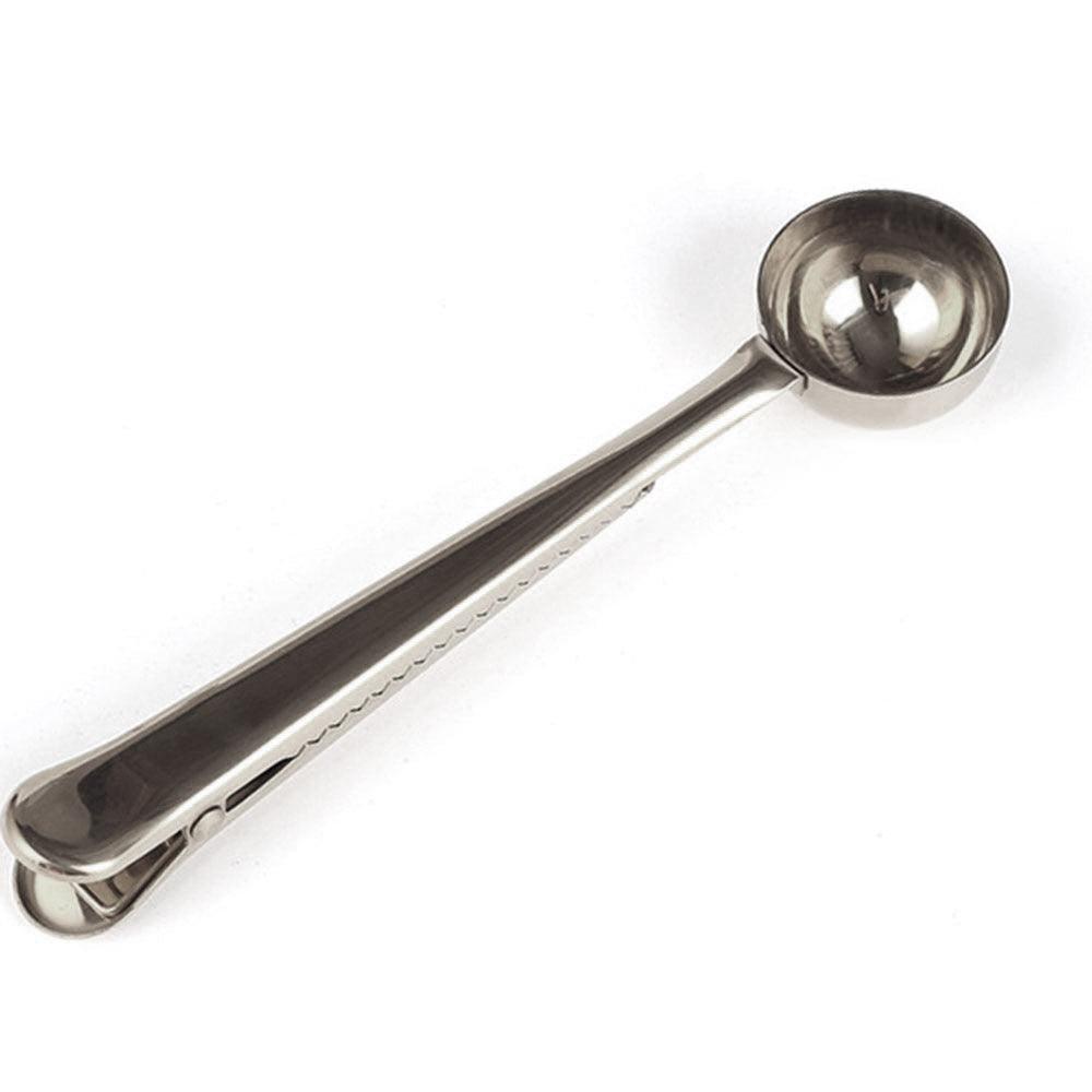 Shop Online Two in one Stainless Steel Coffee Spoon Sealing Clip - Silver /  KC22-64 - Karout Online Shopping In lebanon