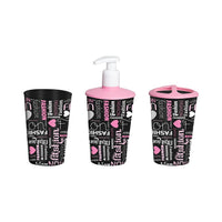 Herevin Patterned Toothbrush Liquid Soap Dispenser Bathroom Set / Fashion - Karout Online -Karout Online Shopping In lebanon - Karout Express Delivery 