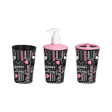 Herevin Patterned Toothbrush Liquid Soap Dispenser Bathroom Set / Fashion - Karout Online -Karout Online Shopping In lebanon - Karout Express Delivery 