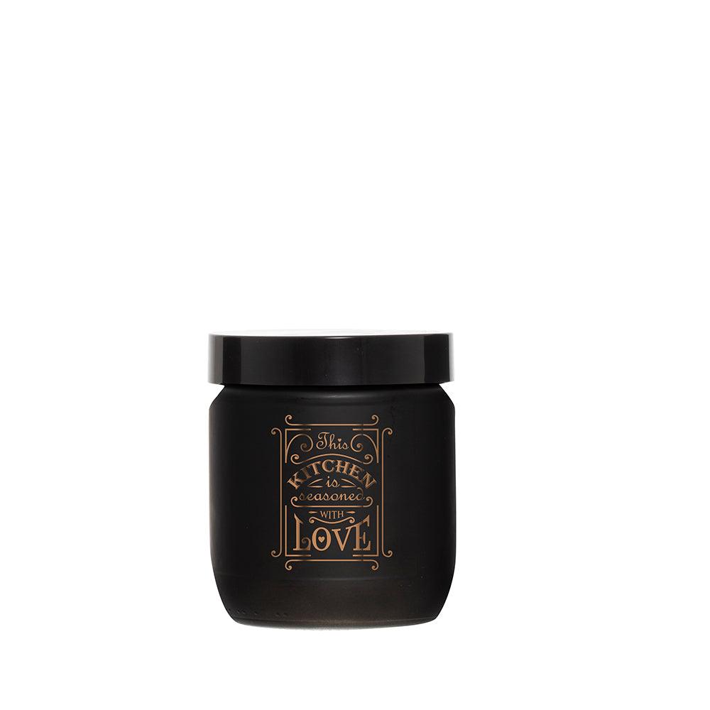 Herevin Decorated Black Matte Jar  / 425ml - Karout Online -Karout Online Shopping In lebanon - Karout Express Delivery 