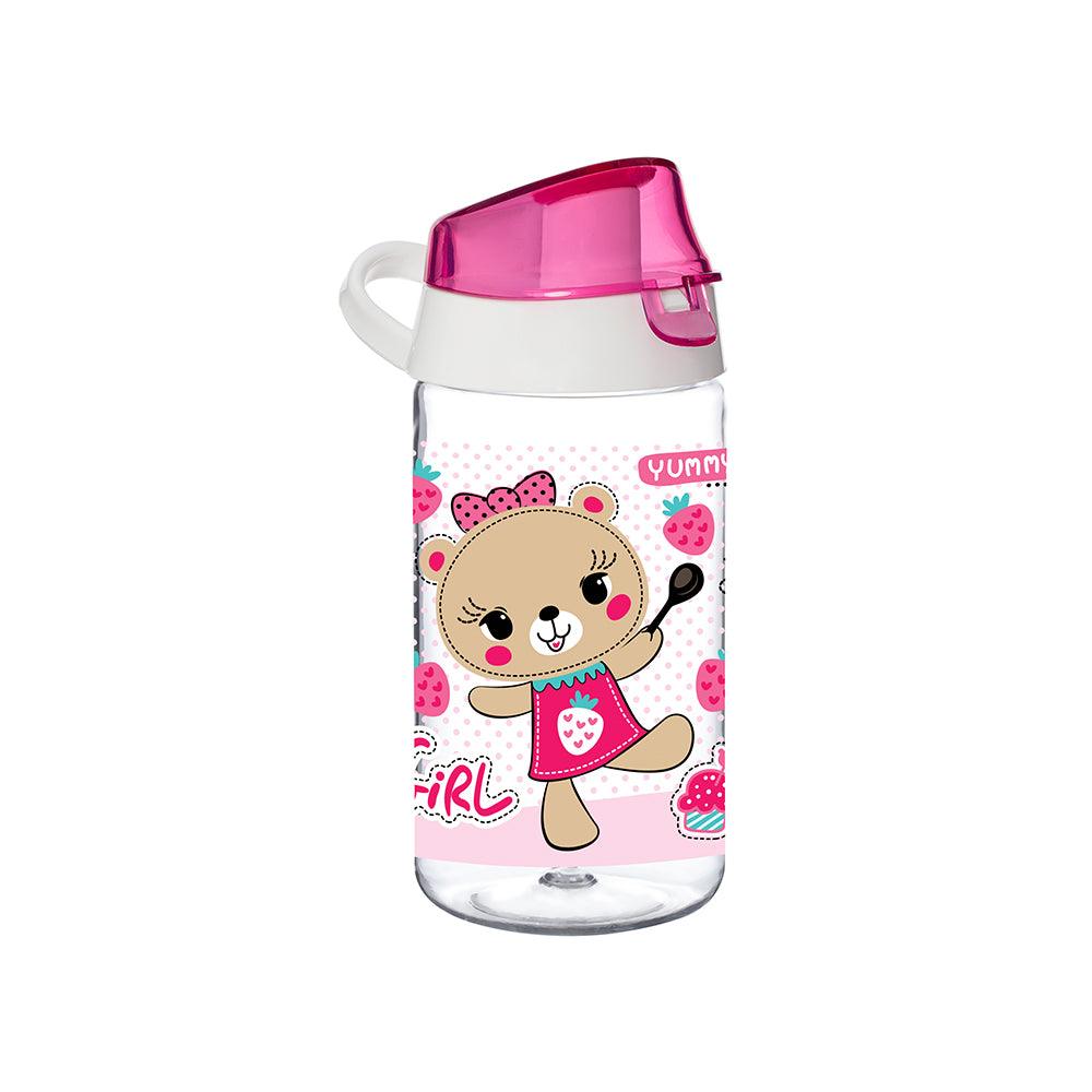 Herevin Decorated Water Bottle - Pink Bear / 520ml - Karout Online -Karout Online Shopping In lebanon - Karout Express Delivery 