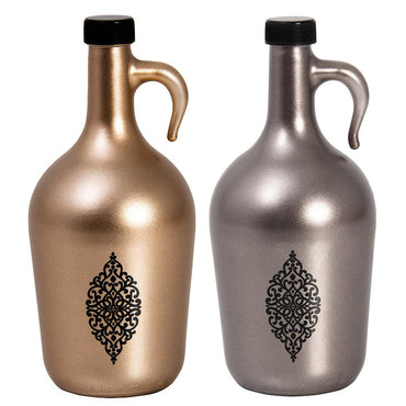 Herevin Decorated Oil Bottle Metallic / 1.5Lt - Karout Online -Karout Online Shopping In lebanon - Karout Express Delivery 