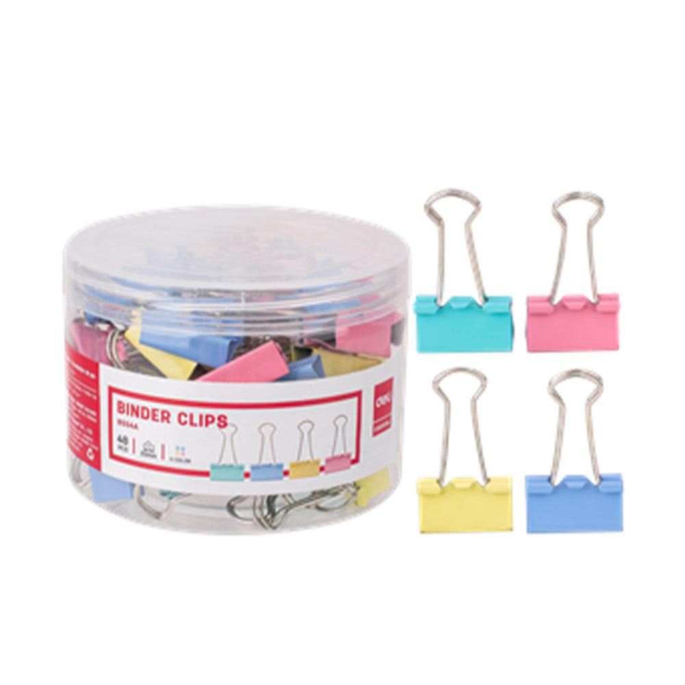 Deli E8554A Colorful Binder Clips 48 pcs 25mm - Karout Online -Karout Online Shopping In lebanon - Karout Express Delivery 