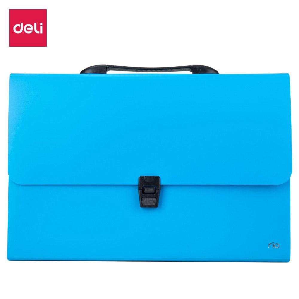 Deli EB40432 Expanding File FC 13 Pockets- Blue - Karout Online -Karout Online Shopping In lebanon - Karout Express Delivery 