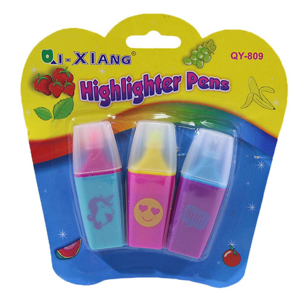 Mini Highlighter Pens 3 Pcs / QY-809 - Karout Online -Karout Online Shopping In lebanon - Karout Express Delivery 