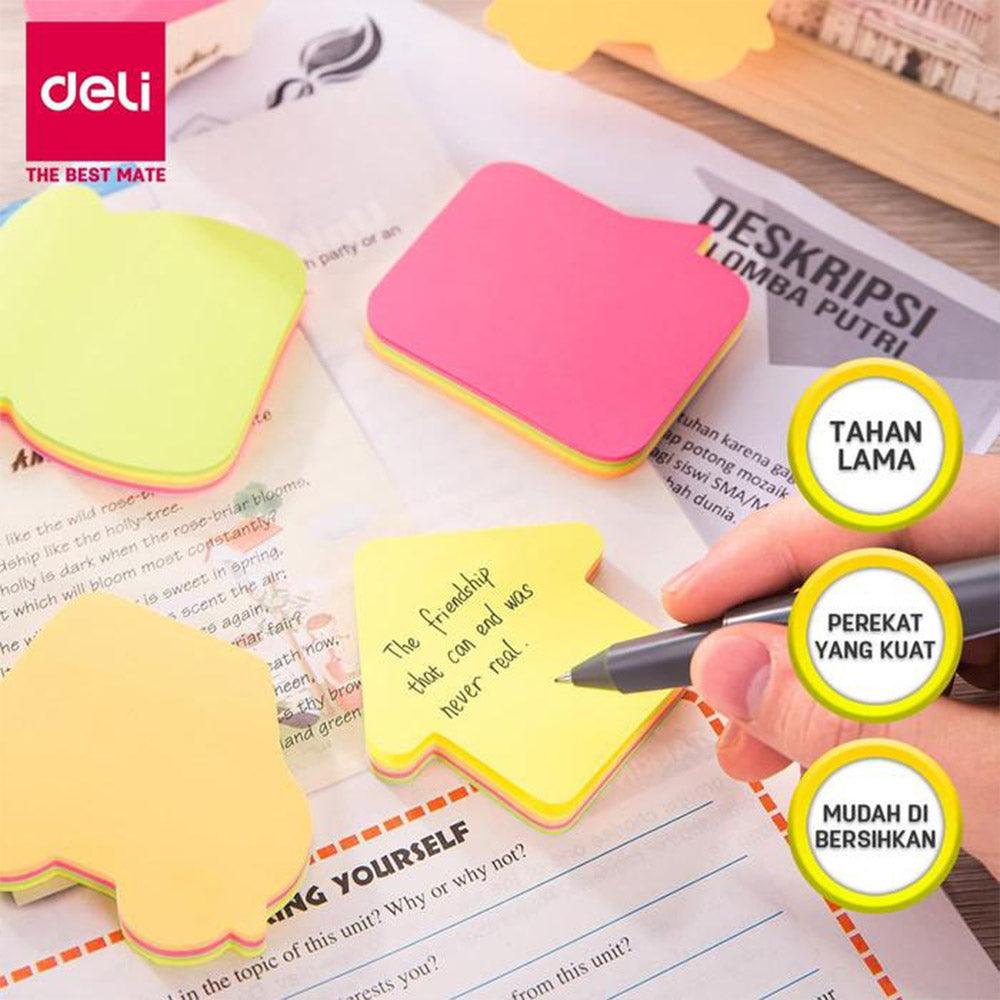 Deli EA03102 Shapes Sticky Notes, 76 x 76mm 80 Sheets