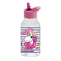 Herevin Decorated Water Bottle with Straw - Unicorn - Karout Online -Karout Online Shopping In lebanon - Karout Express Delivery 
