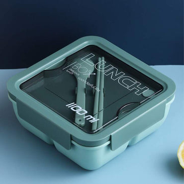 Adult Lunch Box 1100ML Double Layer Lunch Box with Spoon & Fork High Capacity Food Containers / 78919