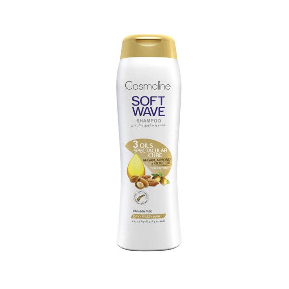 Cosmaline SOFT WAVE 3 OILS SPECTACULAR CURE SHAMPOO FOR DRY/ FRIZZY HAIR 400ml / B0003511 - Karout Online -Karout Online Shopping In lebanon - Karout Express Delivery 