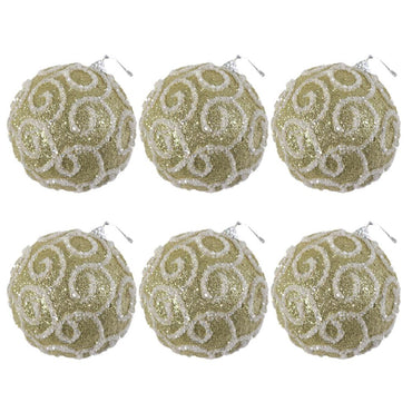 Christmas Gold Balls 6 cm Tree Decoration Set (6 Pcs) / C-172 - Karout Online -Karout Online Shopping In lebanon - Karout Express Delivery 