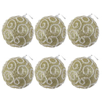 Christmas Gold Balls 6 cm Tree Decoration Set (6 Pcs) / C-172 - Karout Online -Karout Online Shopping In lebanon - Karout Express Delivery 