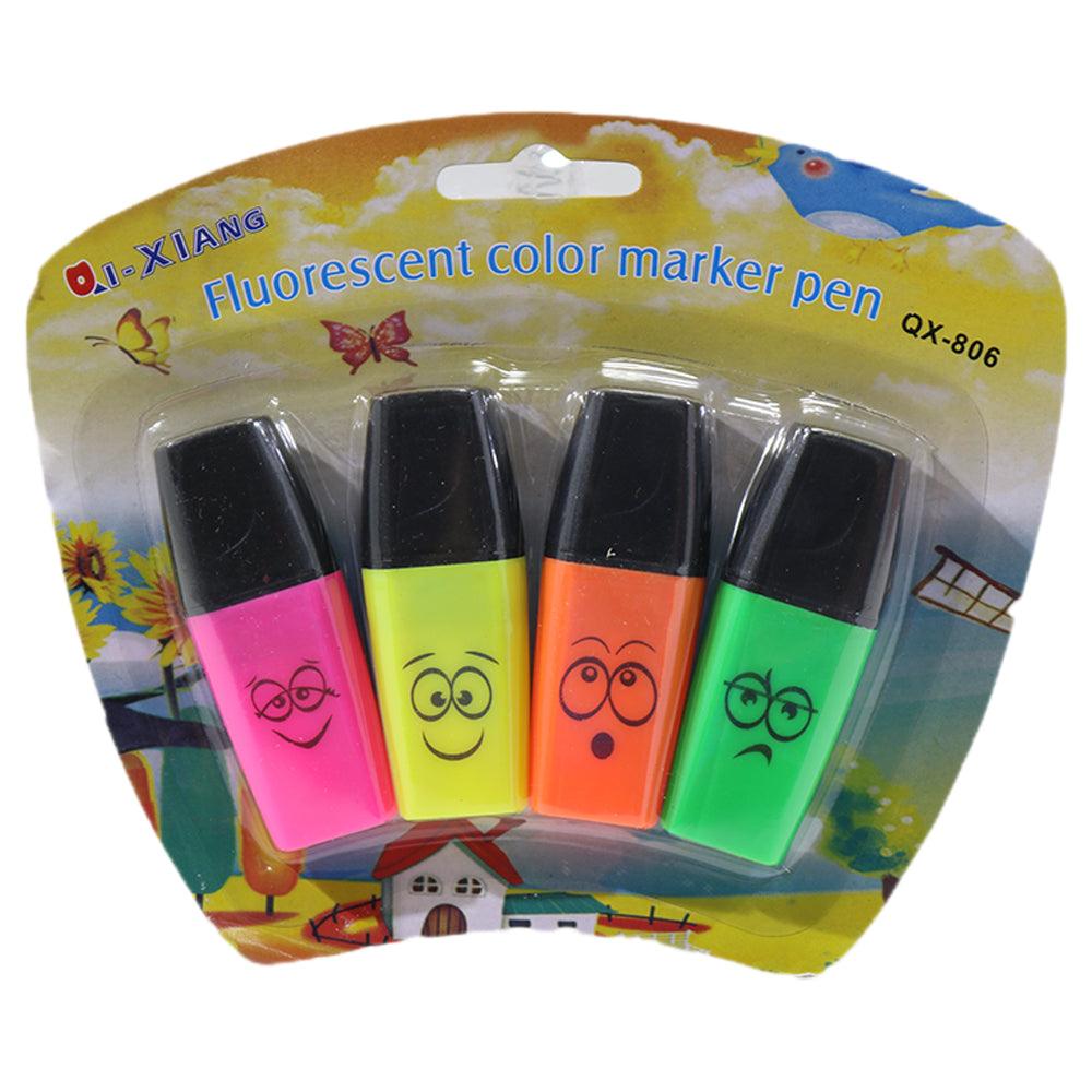 Fluorescent color Mini Marker Pen 4 Pcs / QX-806 - Karout Online -Karout Online Shopping In lebanon - Karout Express Delivery 