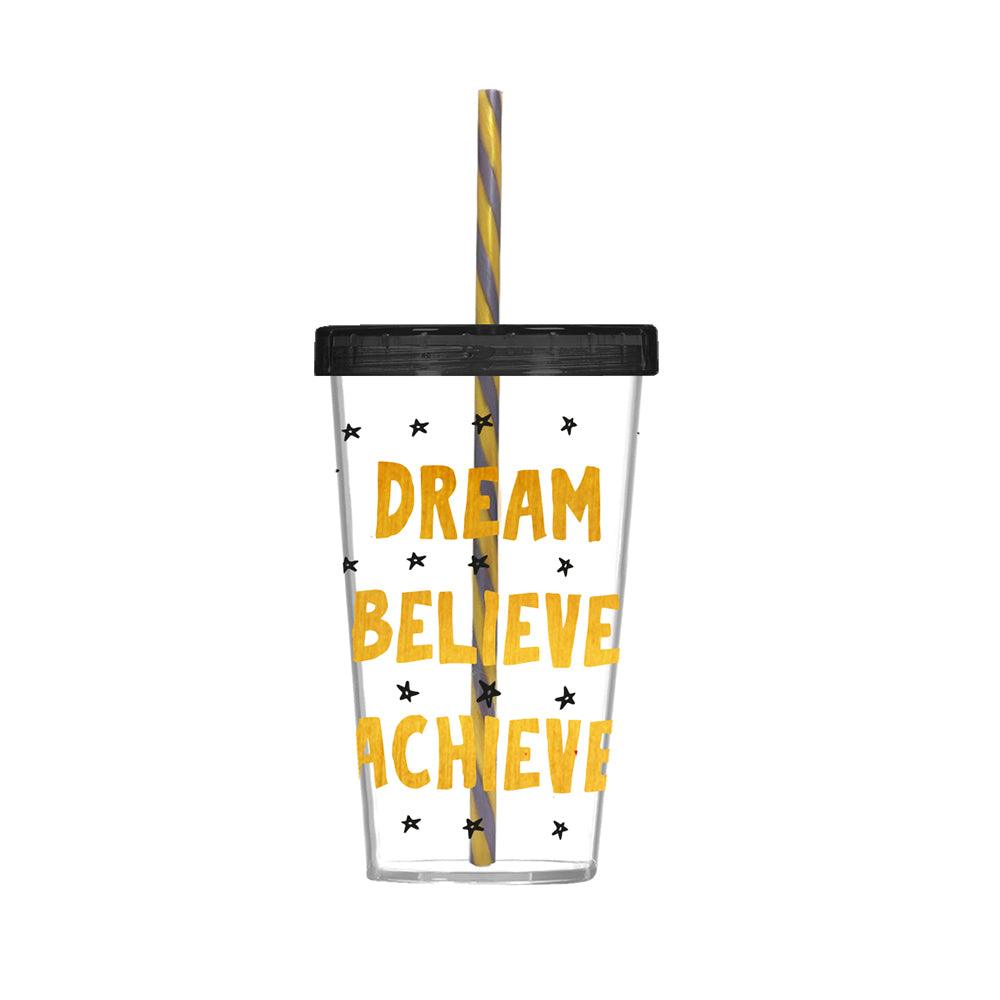 Herevin Tumbler with Straw Decorated - Dream - Karout Online -Karout Online Shopping In lebanon - Karout Express Delivery 