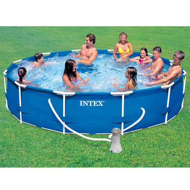 Intex Metal Frame Swimming Pool With Filter pump 305 x 76 cm - Karout Online -Karout Online Shopping In lebanon - Karout Express Delivery 