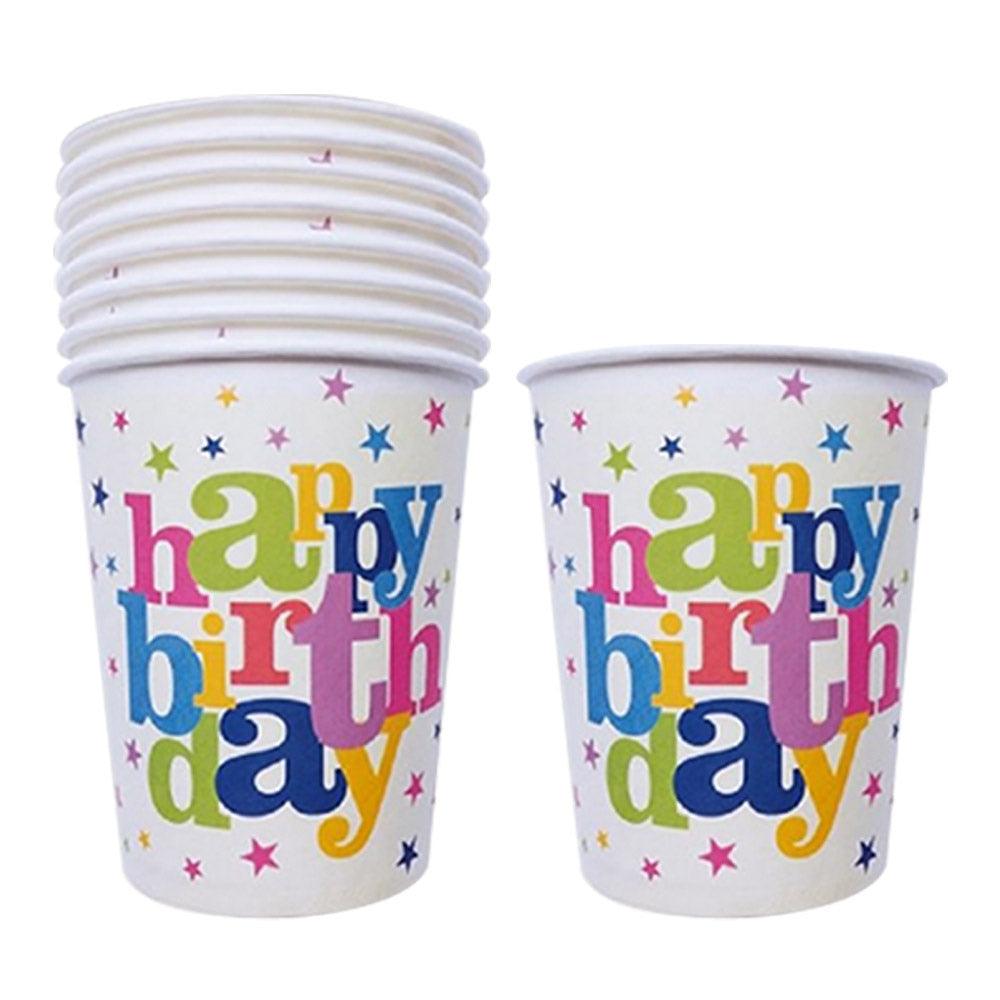 Party Cup - Happy Birthday with Star Paper cup 6PCS  E-522/855227 - Karout Online -Karout Online Shopping In lebanon - Karout Express Delivery 