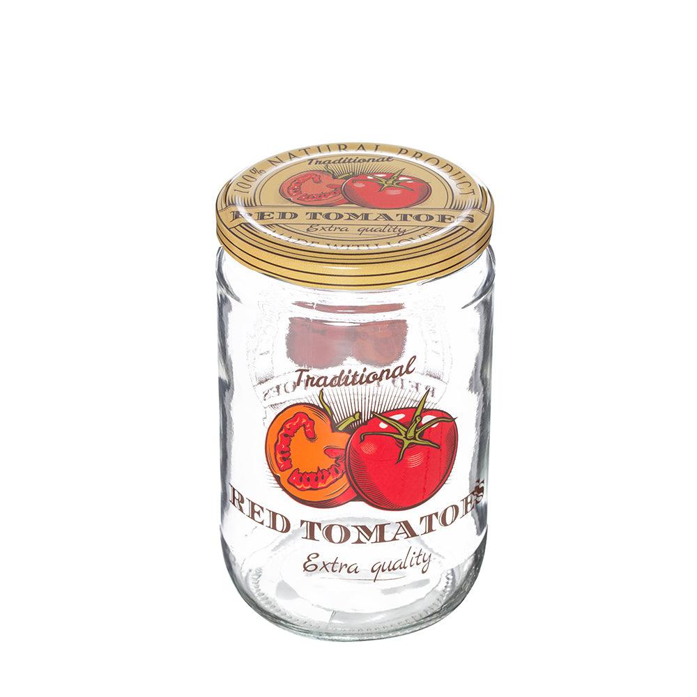 Herevin Decorated Jar - Tomato / 660ml - Karout Online -Karout Online Shopping In lebanon - Karout Express Delivery 