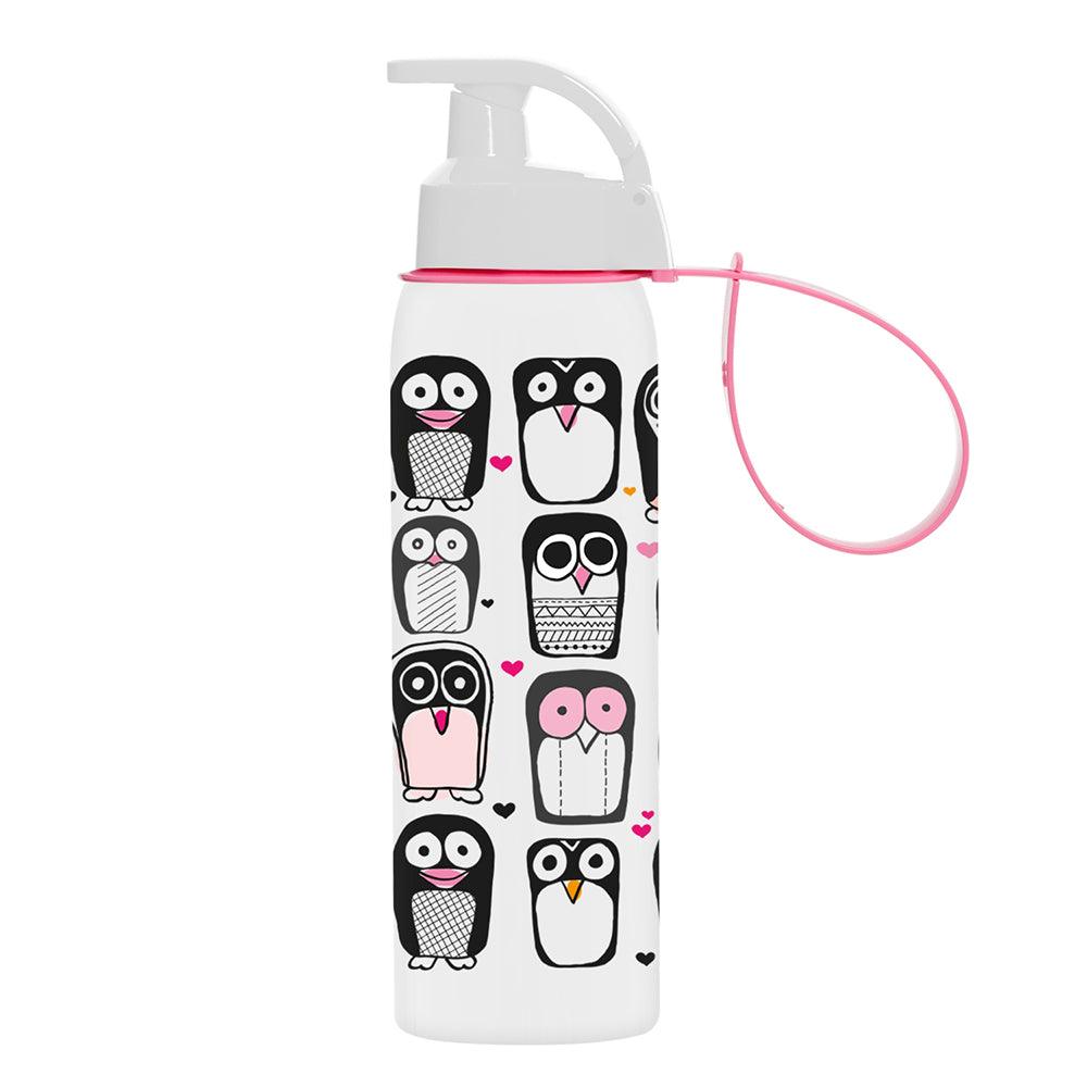 Herevin Sports Bottle with Hanger Heart Penguin  / 500ml - Karout Online -Karout Online Shopping In lebanon - Karout Express Delivery 