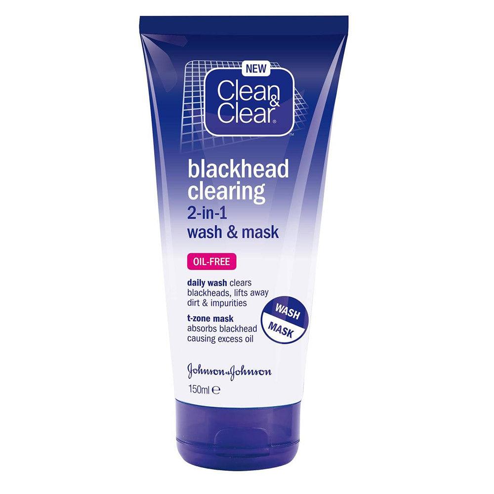 Clean & Clear Blackhead Clearing 2 in 1 Wash & mask 150ml - Karout Online -Karout Online Shopping In lebanon - Karout Express Delivery 