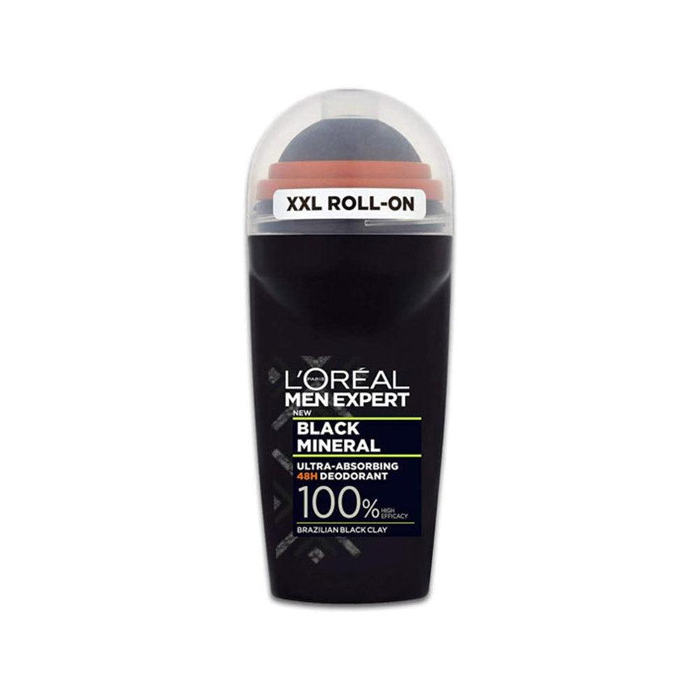 L'Oréal Men Expert Black Mineral Deodorant Roll On 50ml - Karout Online -Karout Online Shopping In lebanon - Karout Express Delivery 