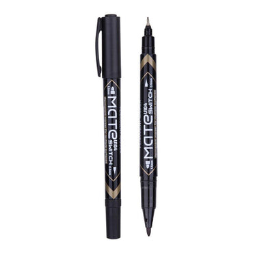 Deli U10420 Chisel Tip Twin Permanent Marker  Black 1-0.5mm - Karout Online -Karout Online Shopping In lebanon - Karout Express Delivery 