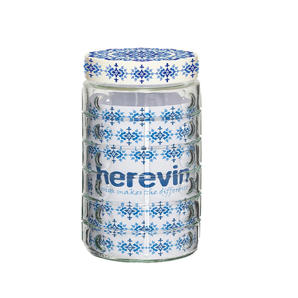 Herevin Embossed Canister Ethnic - 1.35Lt - Karout Online -Karout Online Shopping In lebanon - Karout Express Delivery 