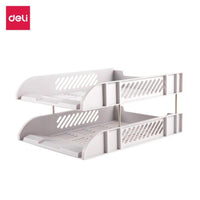 Deli E9216 2 Tier Pvc Document Tray 25.8 x 33 x 5.8 cm - Karout Online -Karout Online Shopping In lebanon - Karout Express Delivery 