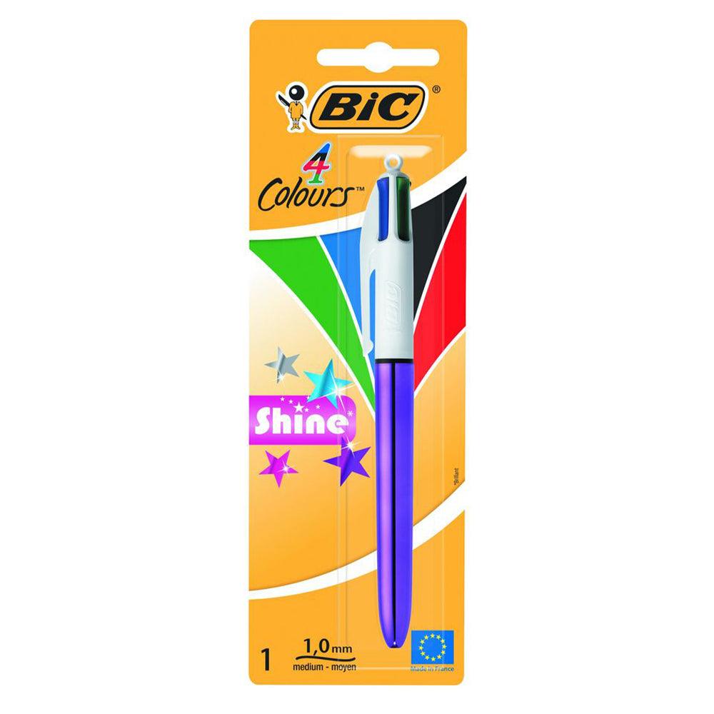 BIC 4 Colors Shine Ballpoint Pen - Karout Online -Karout Online Shopping In lebanon - Karout Express Delivery 