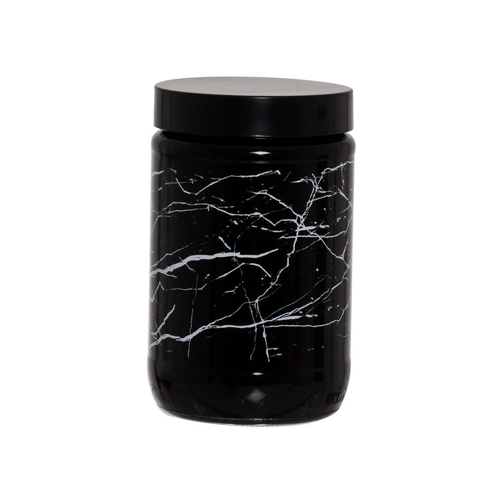 Herevin Decorated Black Marble Jar / 660ml - Karout Online -Karout Online Shopping In lebanon - Karout Express Delivery 