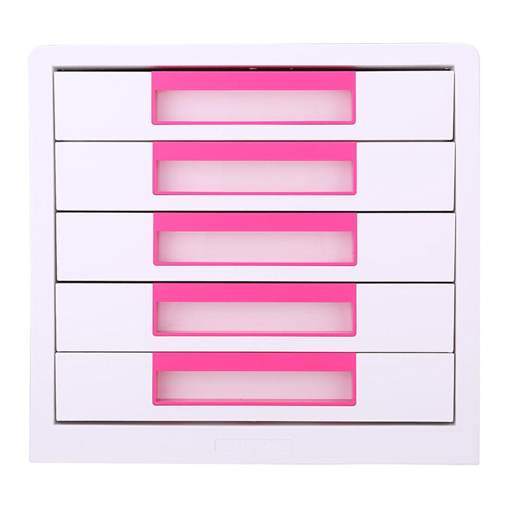 Deli EZ01043 File Cabinet 5 Drawers Pink - Karout Online -Karout Online Shopping In lebanon - Karout Express Delivery 