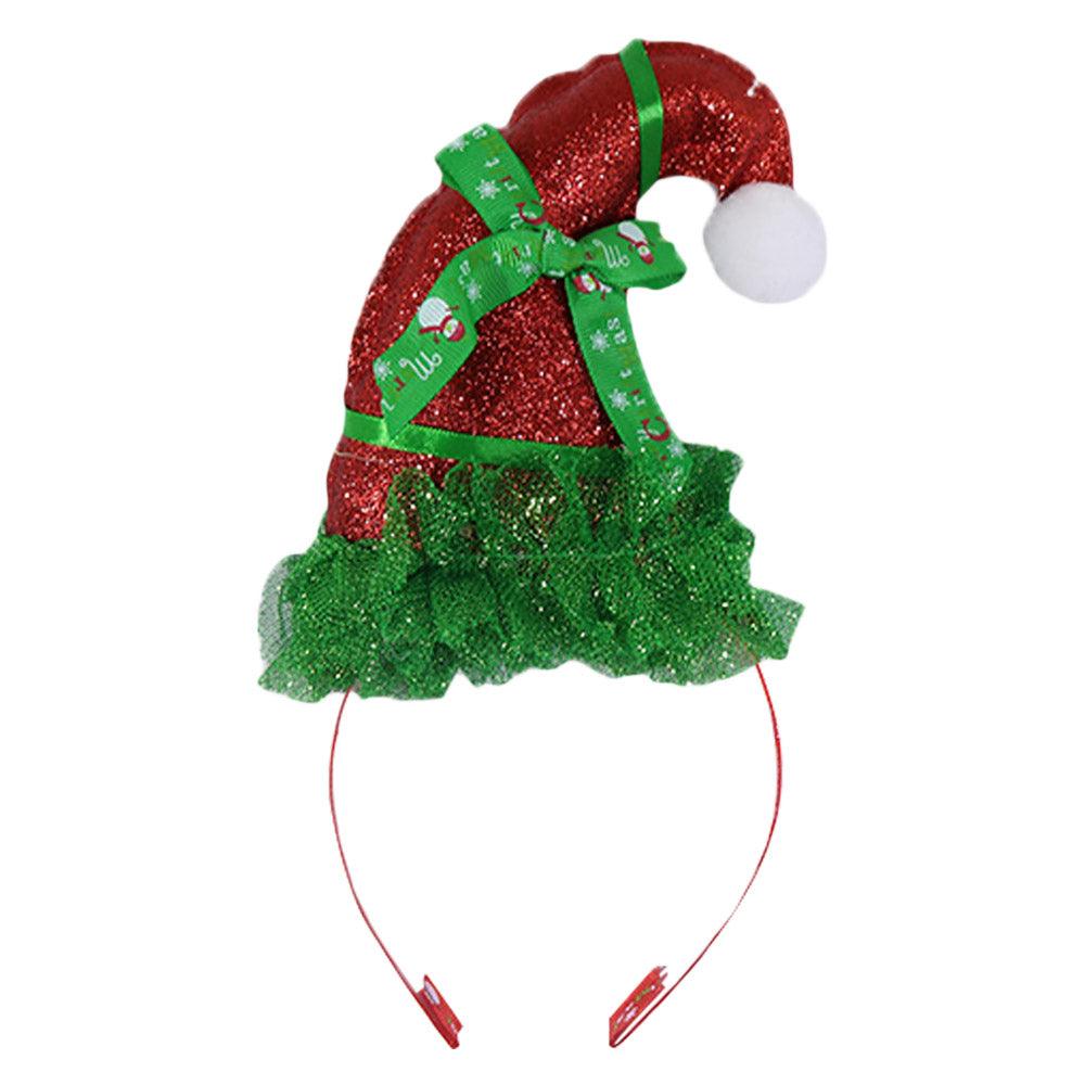 Red Glitter Santa Hat Headband / Q-1016 - Karout Online -Karout Online Shopping In lebanon - Karout Express Delivery 
