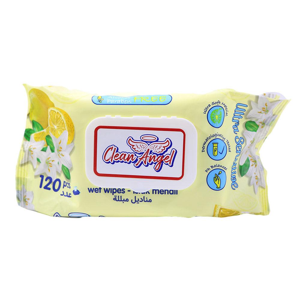 Clean Angel Ultra Sensitive Wet Wipes 120 Pcs - Karout Online -Karout Online Shopping In lebanon - Karout Express Delivery 