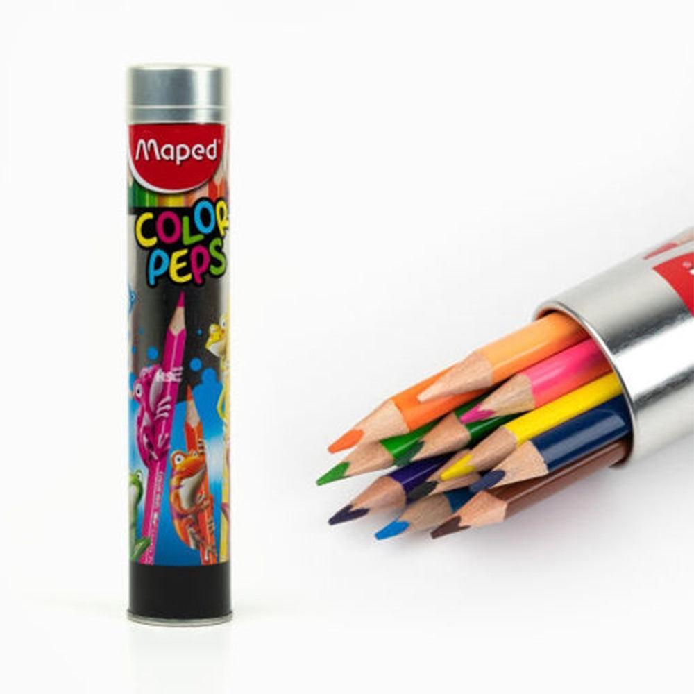 Maped Coloring Peps Pencil 12 Color Metal Tube / 20449 - Karout Online -Karout Online Shopping In lebanon - Karout Express Delivery 