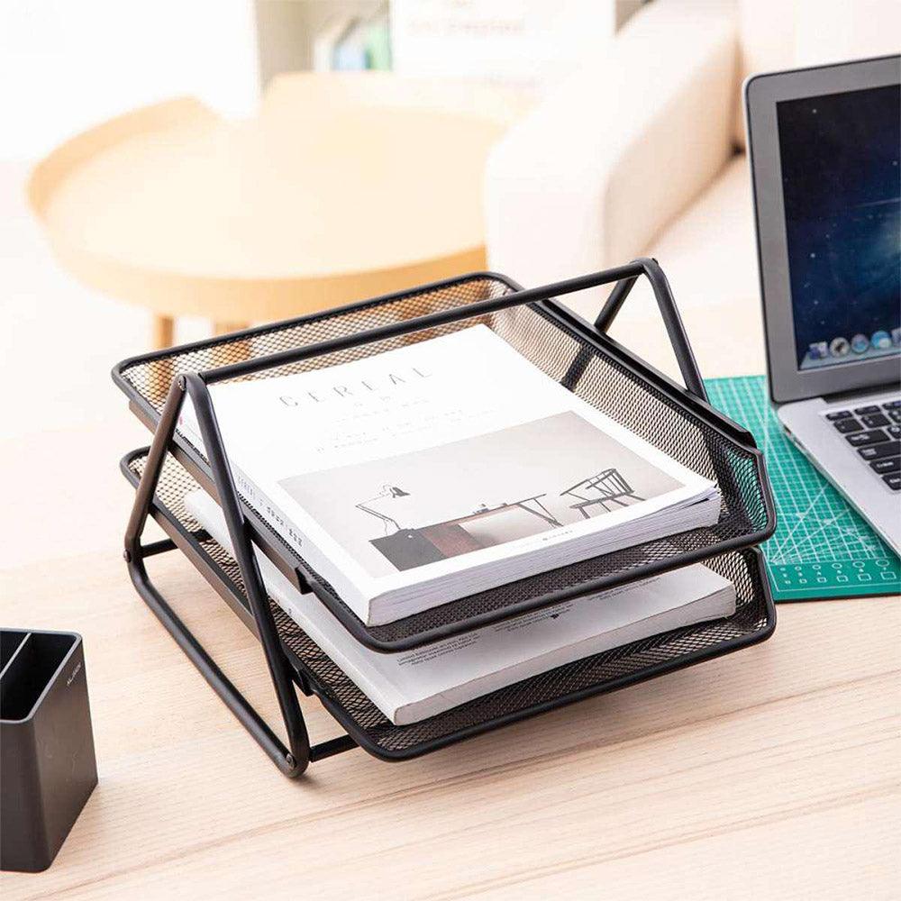 Deli E9183 2 Tier Document Tray Black - Karout Online -Karout Online Shopping In lebanon - Karout Express Delivery 