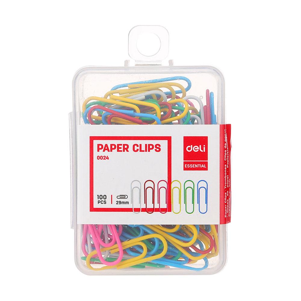 Deli 0024 COLOR PAPER CLIPS 29MM - Karout Online -Karout Online Shopping In lebanon - Karout Express Delivery 